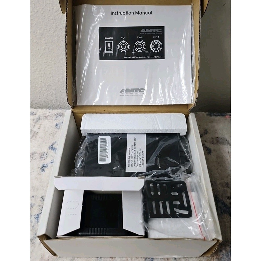 AMTC Model EQ-AMP08W PA Amplifier Equalizer Cont 12W Max