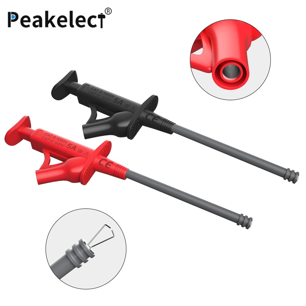 25PCS Silicone Multimeter Test Leads Kit with Replaceable Wire Piercing Probes