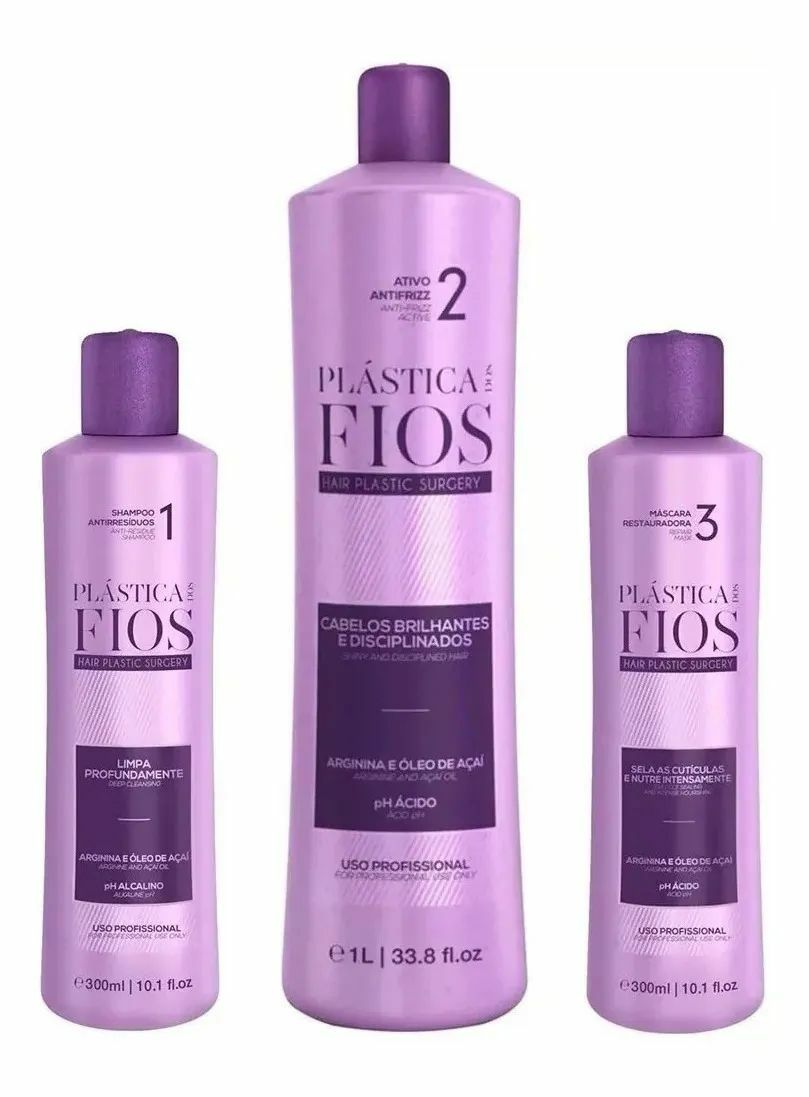 Cadiveu Plastica dos Fios Straightener Brazilian Keratin Hair Treatment 3 Steps