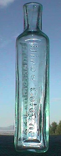 Unique RARE antique CHAS E HIRES unusual TRIANGULAR shaped COLOGNE bottle