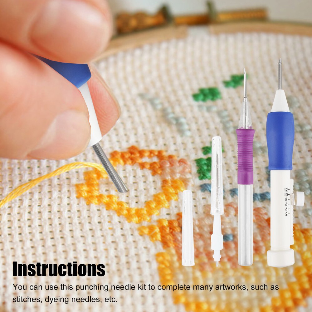 DIY Magic Embroidery Pen Set Punch Needle Stitching Knitting Tools Threaders Kit