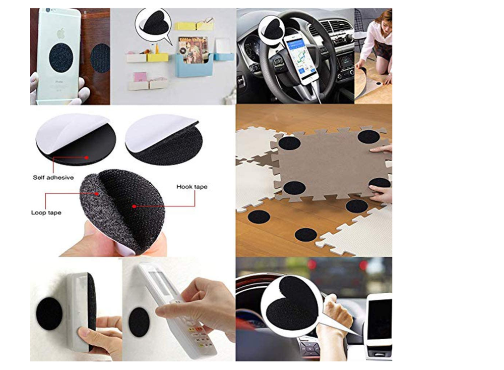 20PCS Back Hook Loop Dots Double Sided Sticky Tape for Fastening Rug sofa mat