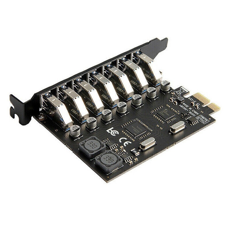 USB3.0 PCI-E Expansion Card Adapter 7 Ports Hub Adapter External Controller
