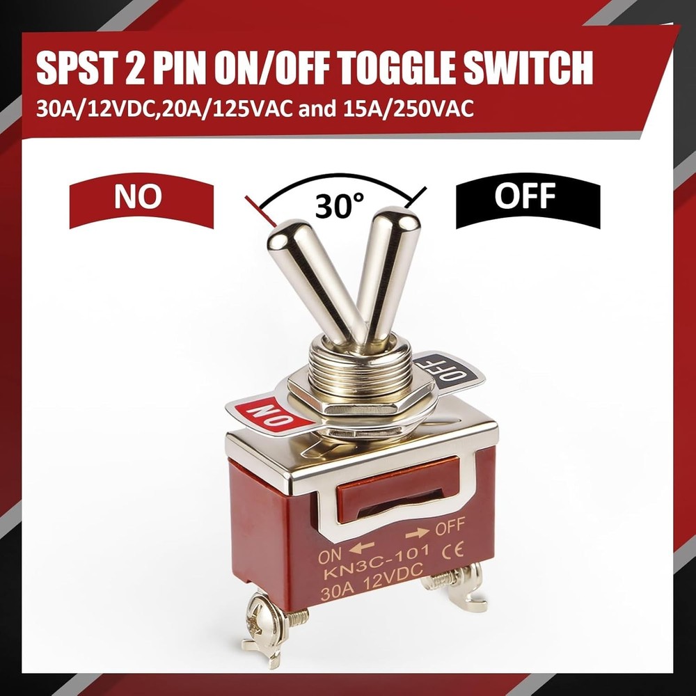 4PCS Heavy Duty Toggle Switch for 12V/24V Accessory Power Replacement