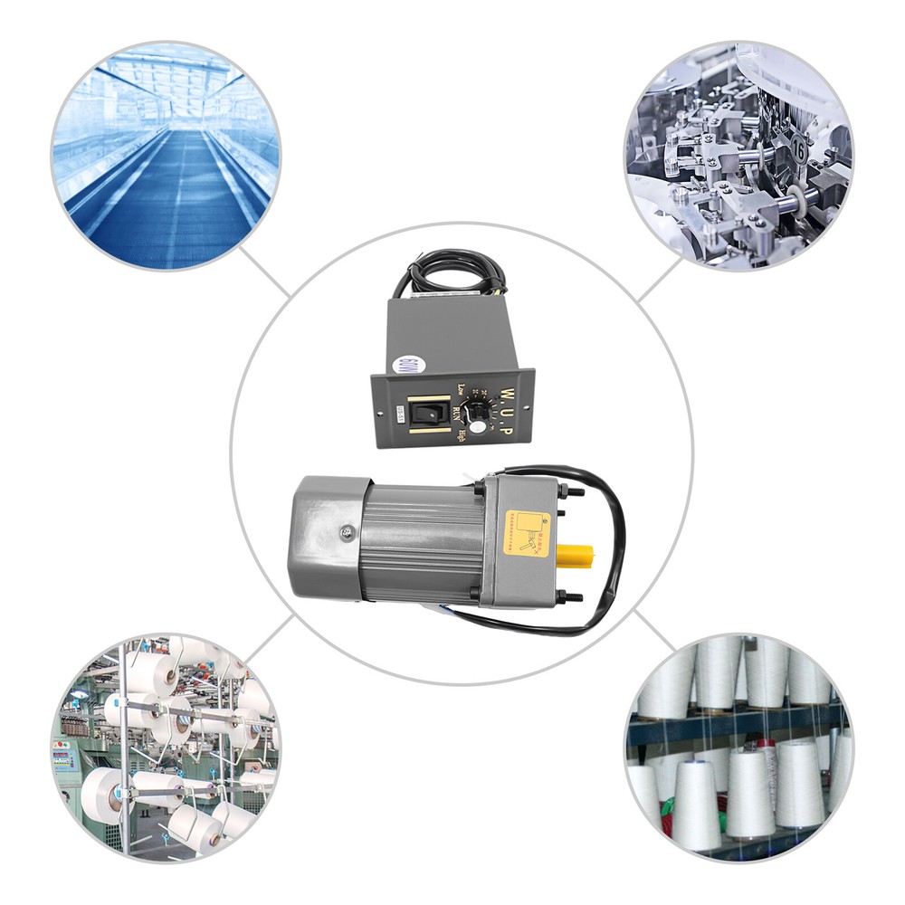 110V 60W AC Gear Motor Electric Variable with Speed Controller Single-phase 1:10