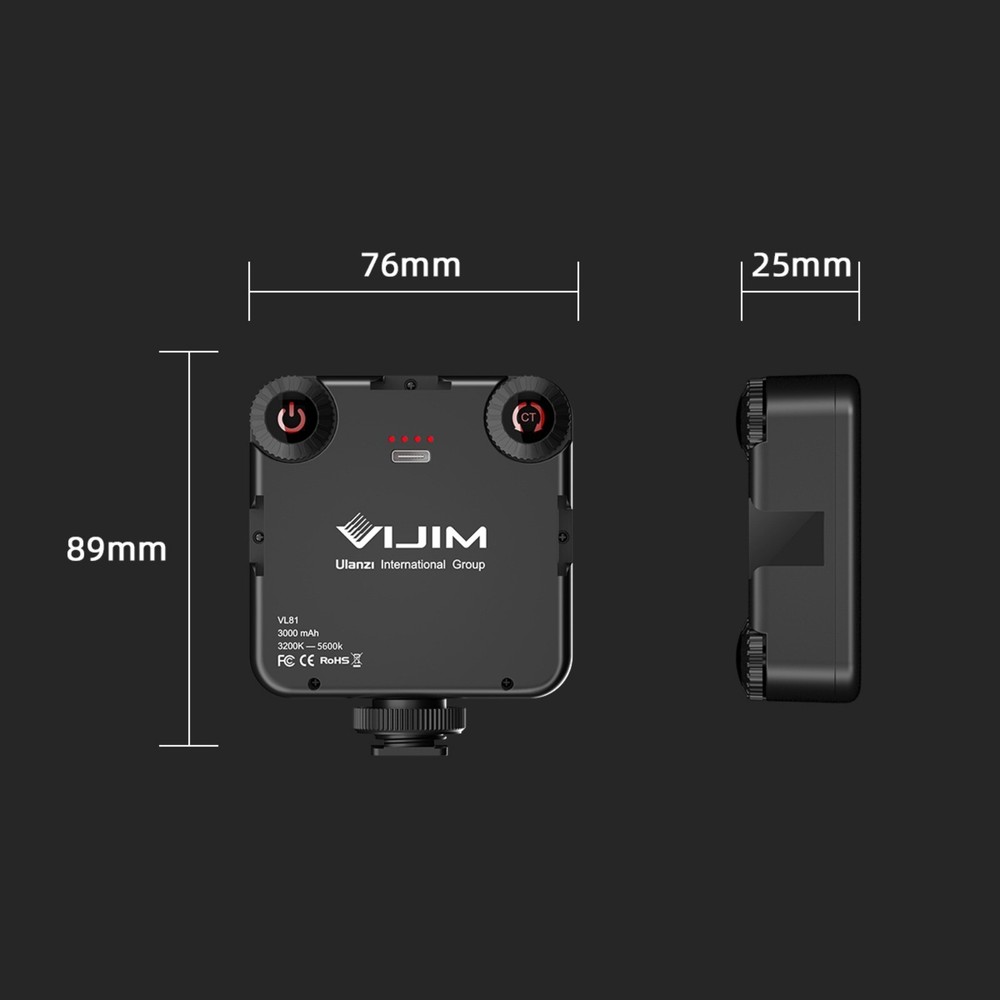 Ulanzi VIJIM VL81 Mini LED Video Light Studio Lighting Soft Diffuser Vlog Light