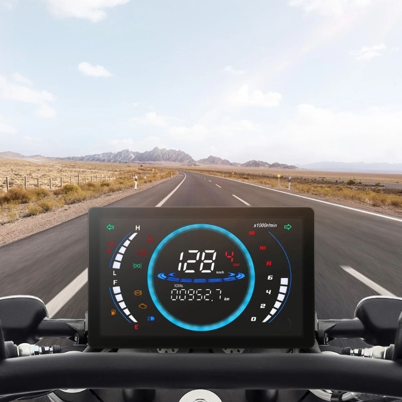 Weatherproof Motorcycle LED Dashboard Speedometer Tachometer Odometer Sensor