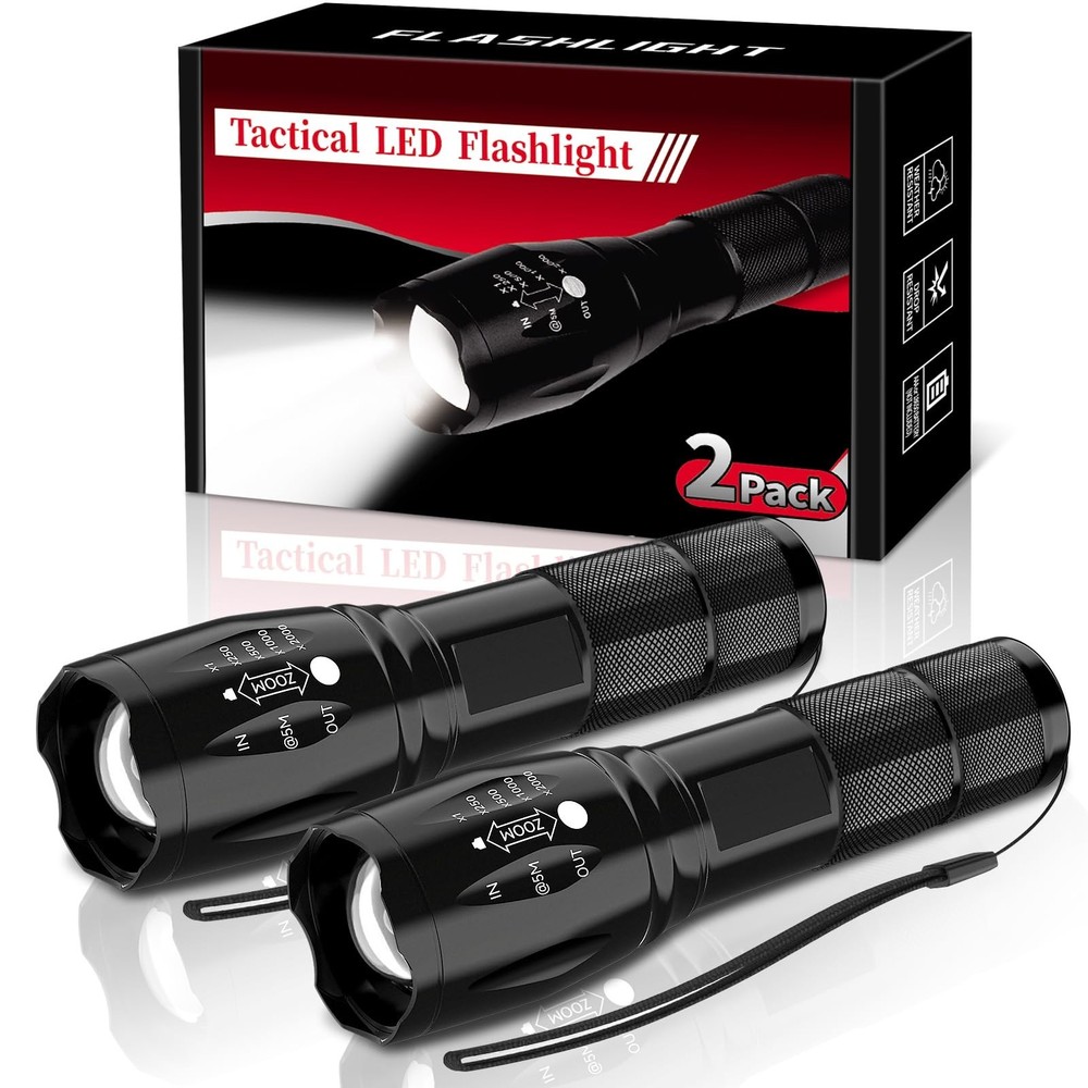 BESTSUN LED Flashlight 2 Pack, Small Flashlights Powerful High Lumens 5 Modes...