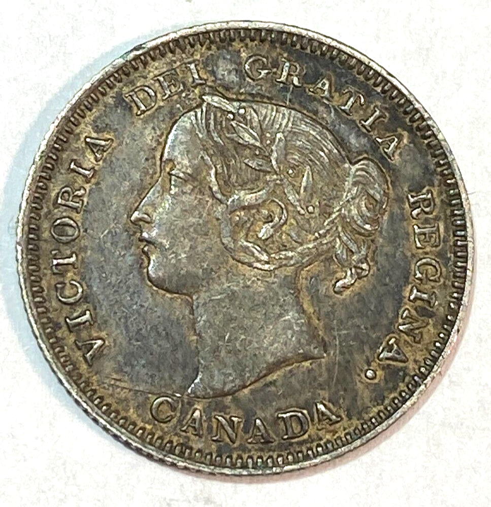 1901 Canada 5 Cents Nice Original AU CHN