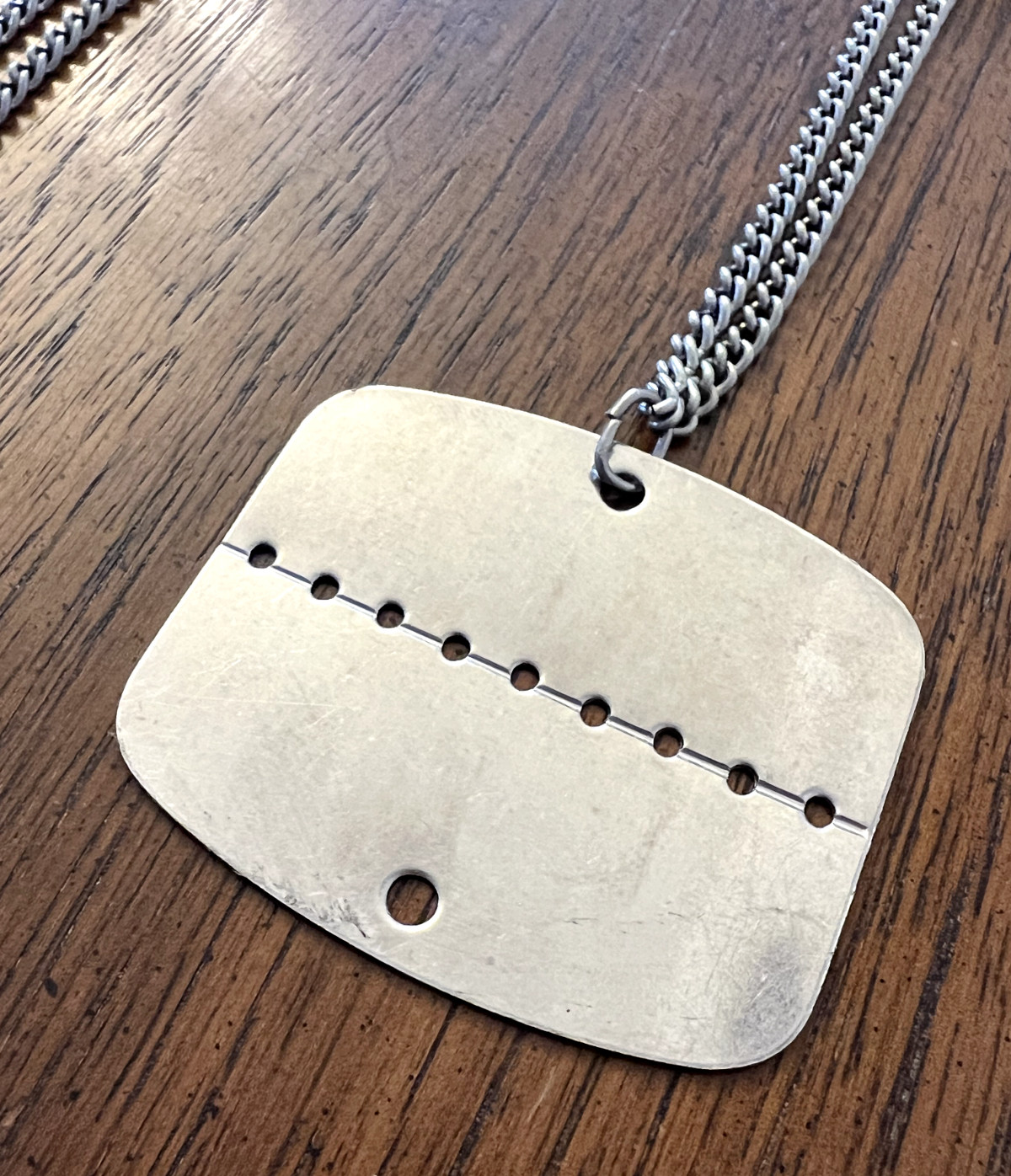French Army Dog Tags With Chain Blank Unused Military Issued 1966 Identity Plate