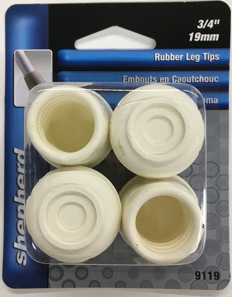Shepherd 9119 3/4-Inch Rubber Leg Tips, 4-Pack