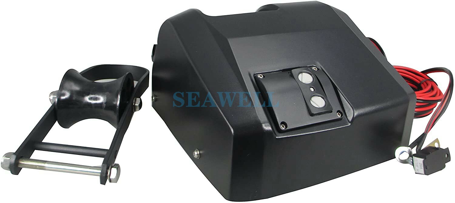 35 LBs Boat Saltwater Electric Anchor Winch With Wireless Remote Control black