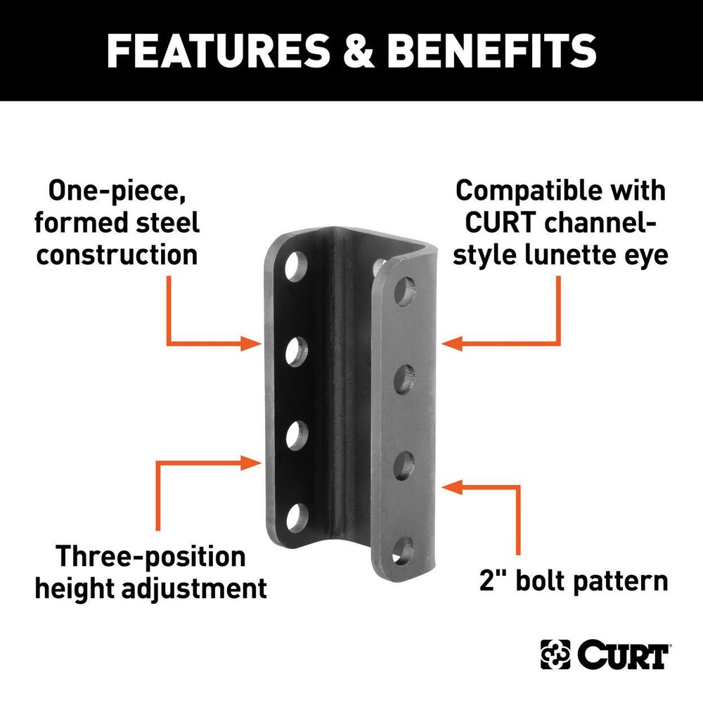 CURT 48610 Adjustable Coupler Channel (3" I.D., 7-1/2" High)