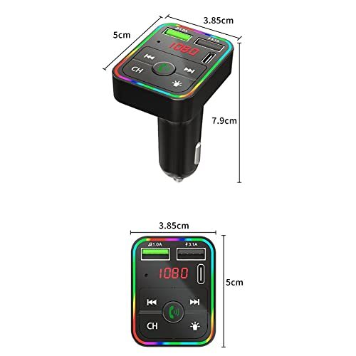 Reproductor de música con transmisor FM Bluetooth 5.0 con cargador USB