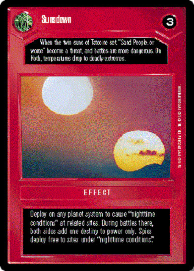 Sunsdown  Star Wars CCG Premiere NM swccg
