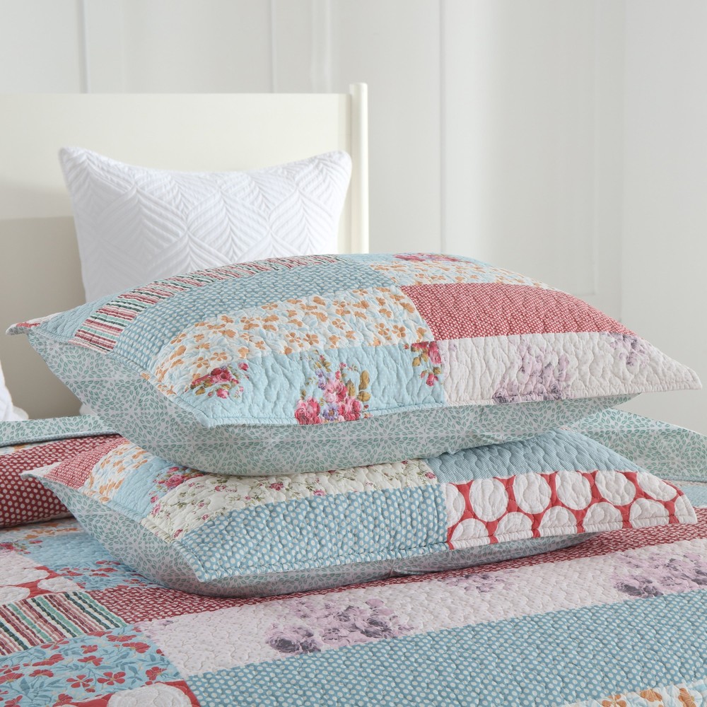 3 Pcs Printed Quilt Set Floral Patchwork Pattern Bedspread Set BY331
