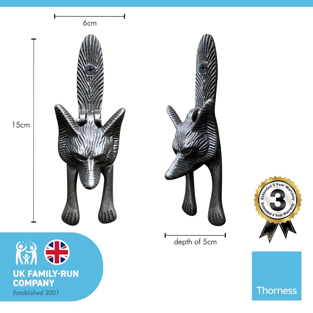 CAST IRON FRONT DOOR FOX DOOR KNOCKER | Handmade front door knocker