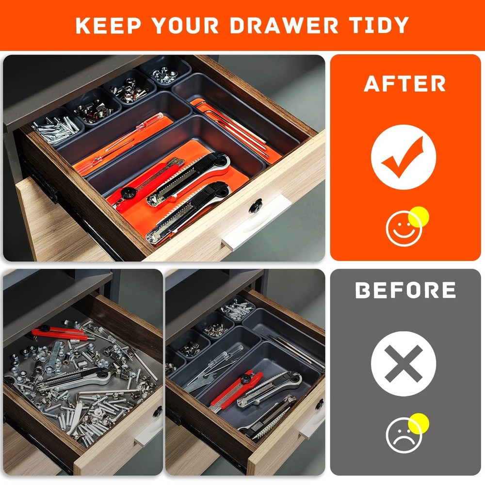 Tool Box Organizer, Tool Drawer Organizer Tray Divider, Toolbox Organization,...