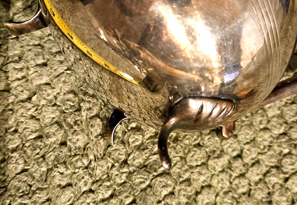 Vintage Silver / Silver Plate Footed Pitcher marked WA India