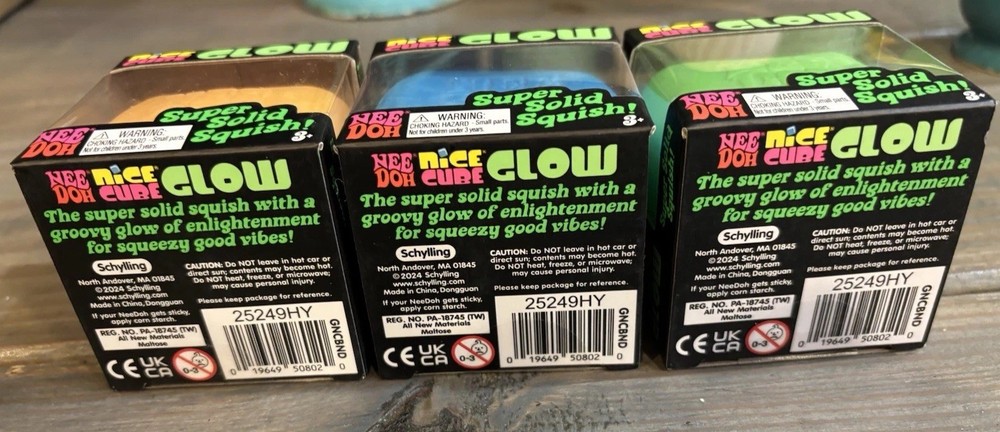 Viral NIB Needoh Nice Cube Glow - Super Solid Squish - Glows in the Dark