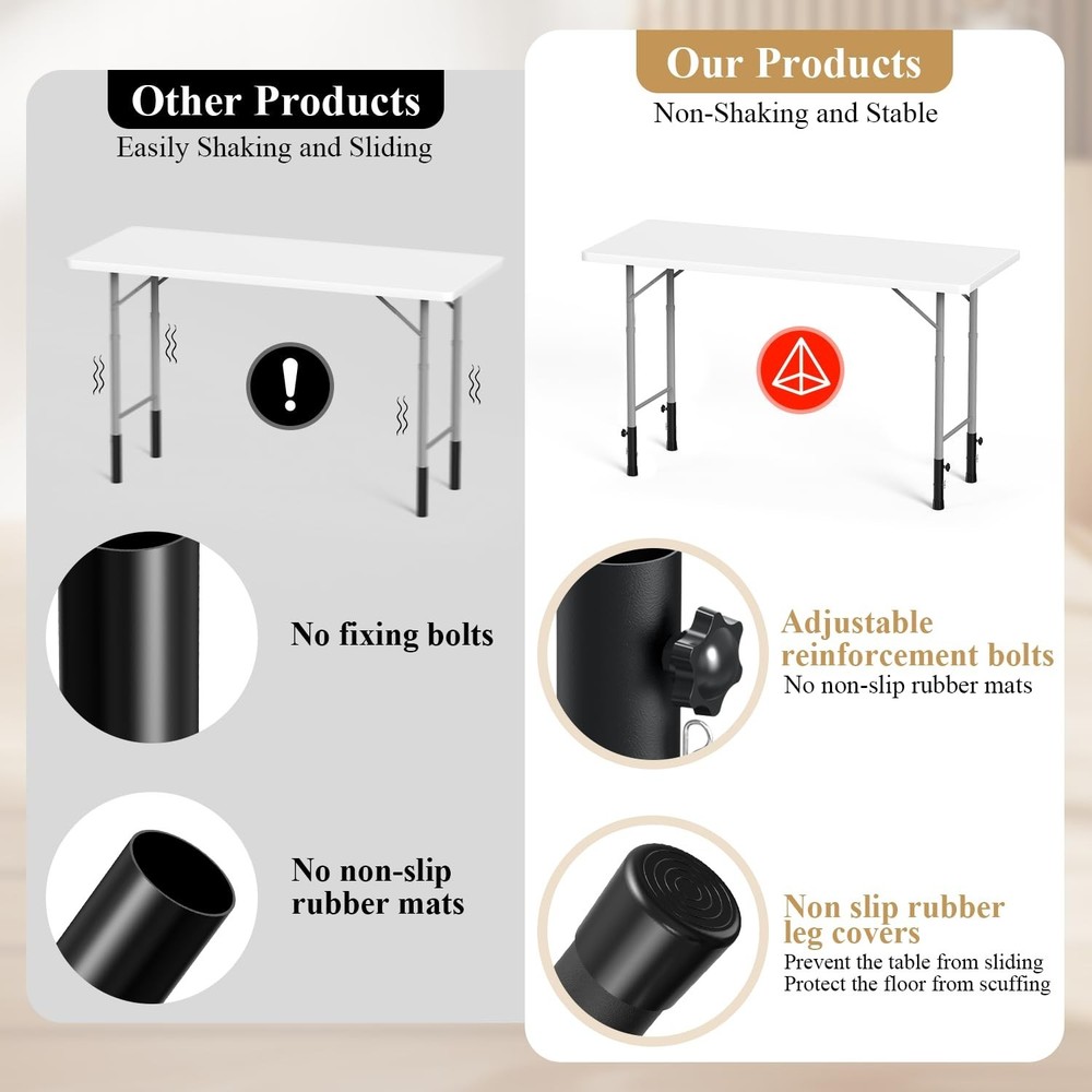 Adjustable Table Risers & Leg Extenders,4 Pack Height Extensions for Straight...
