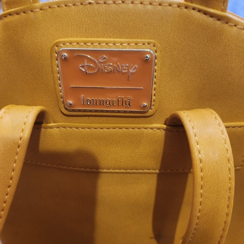 Disney Beauty and the Beast Enchanted Rose Dome Loungefly Mini Backpack Yellow