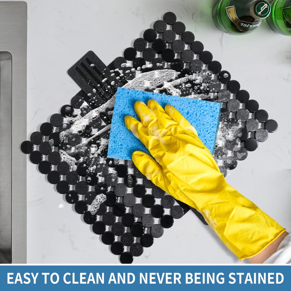 Plastic Sink Saddle Kitchen Sink Divider Mat Protector for Glassware Dishes