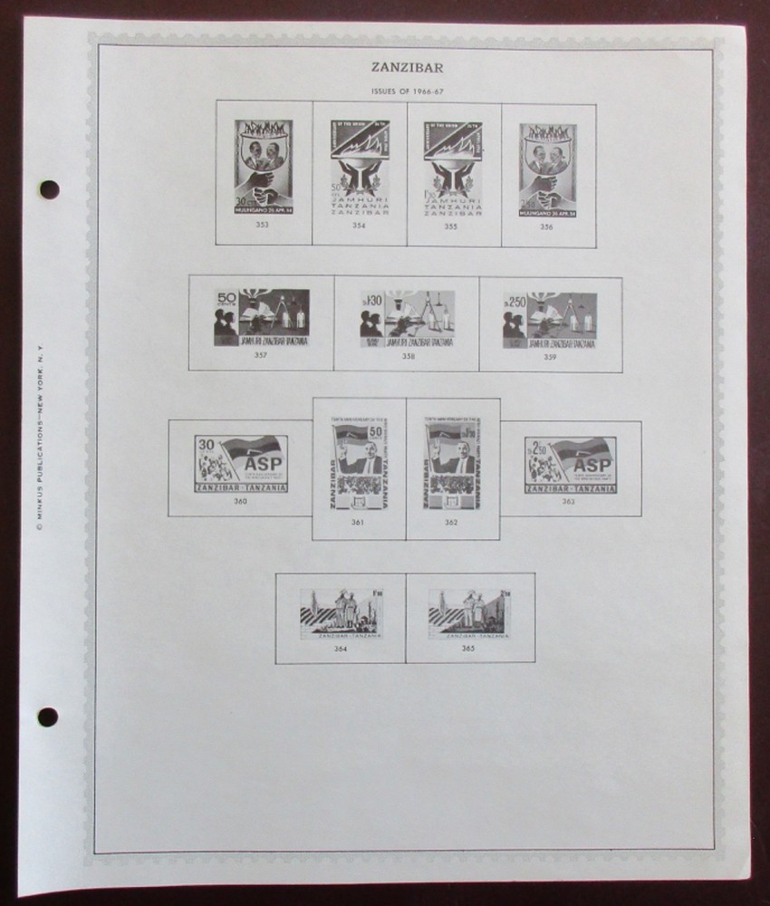 Zanzibar: Clean Set of Unused Minkus Supreme Global Pages to 1967