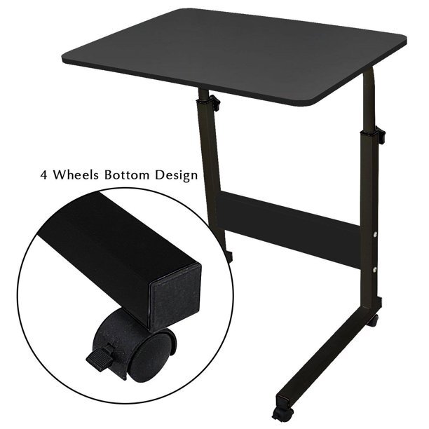 Rolling Laptop Desk Adjustable Notebook Computer Stand Bed Sofa Table Food Tray