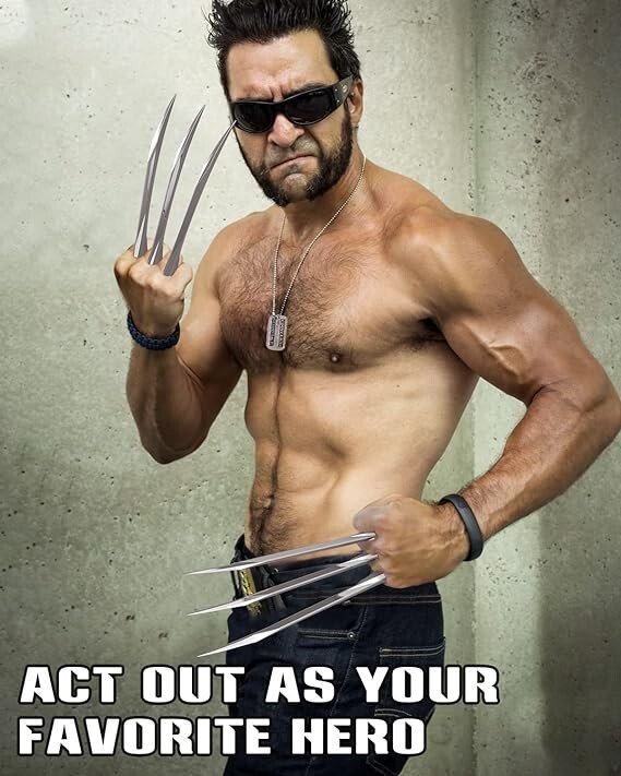 One Pair of Stainless Cosplay Steel Wolverine Claws