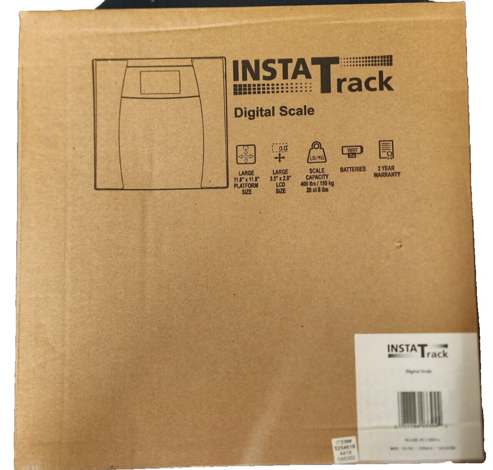 Instatrack Digital Bathroom Scale, Silver New- Open Box