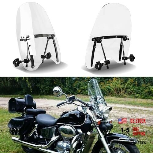 Wave Windshield Windscreen,18"x16" Motorcycle Windshield,Universal Transparent