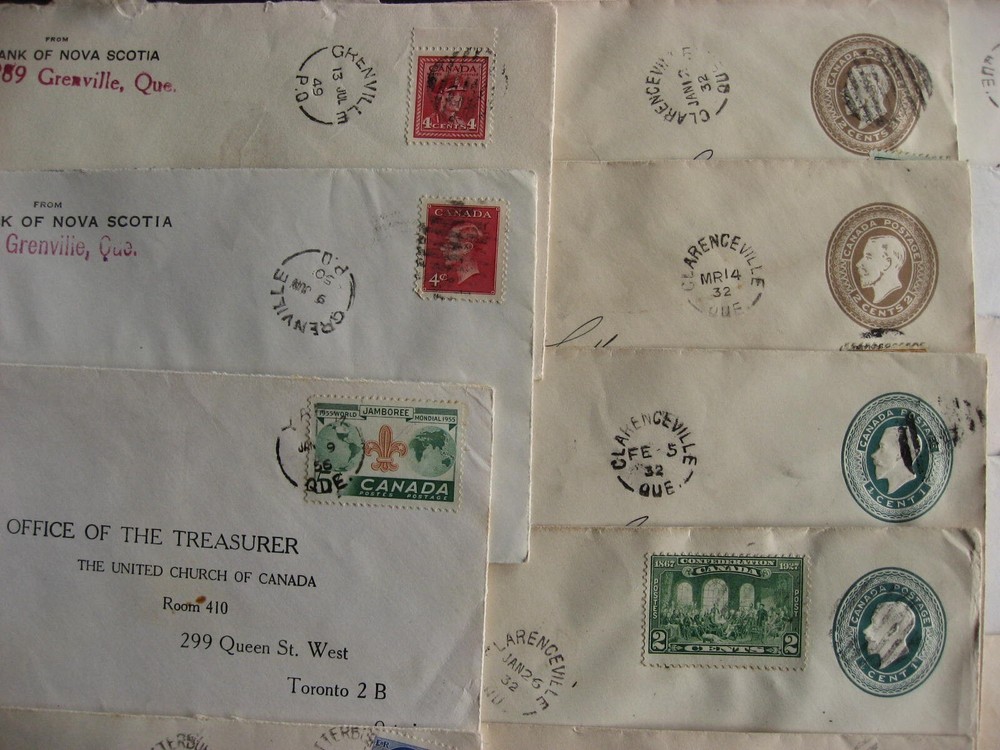 Canada 24 QC split ring cancels on cover 4 covers opened on 3 sides