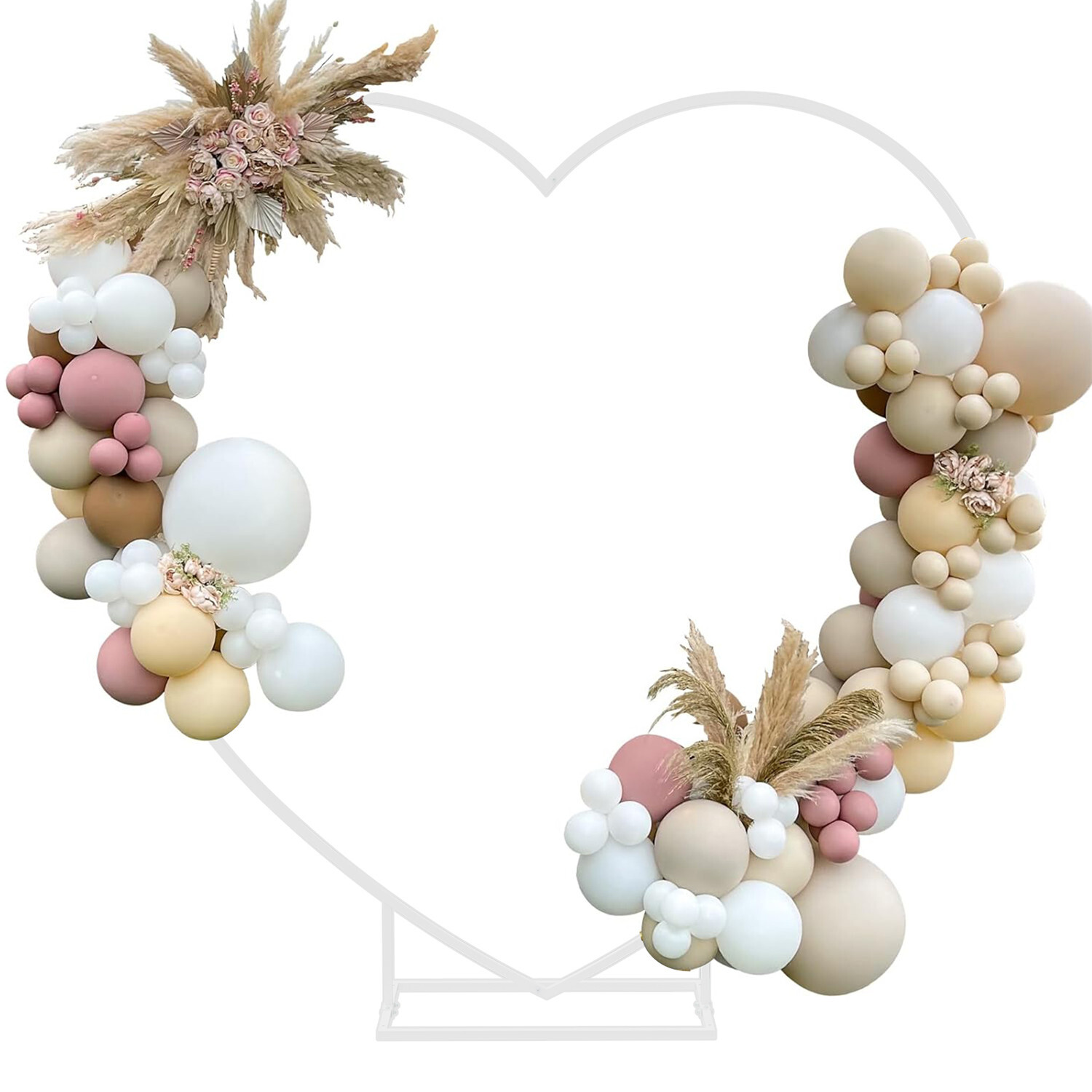 7.2ft Heart Shaped Wedding Metal Balloon Arch Stand Frame Display Kit Ceremony