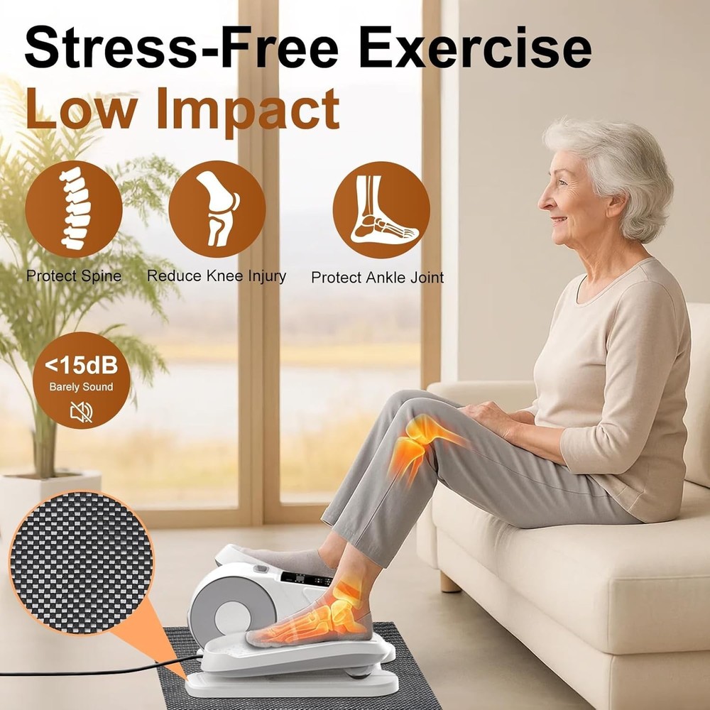 Under Desk Elliptical 12 Speed 5 Modes Motorized Leg Exerciser While Sitting