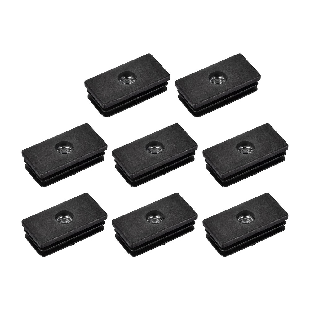 8Pcs 1.57"x0.79" Caster Insert with Thread, Rectangle M8 Thread for Furniture