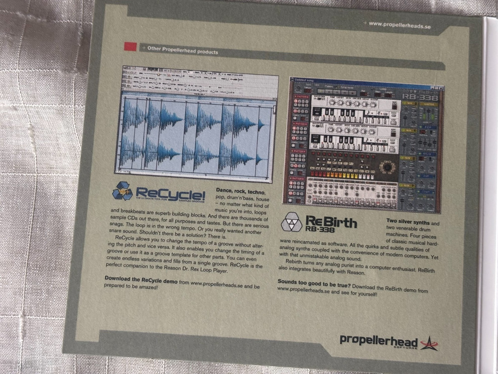Propellerhead Reason 2.5 Software & Tutorial Disc- No License No- Disc's Only