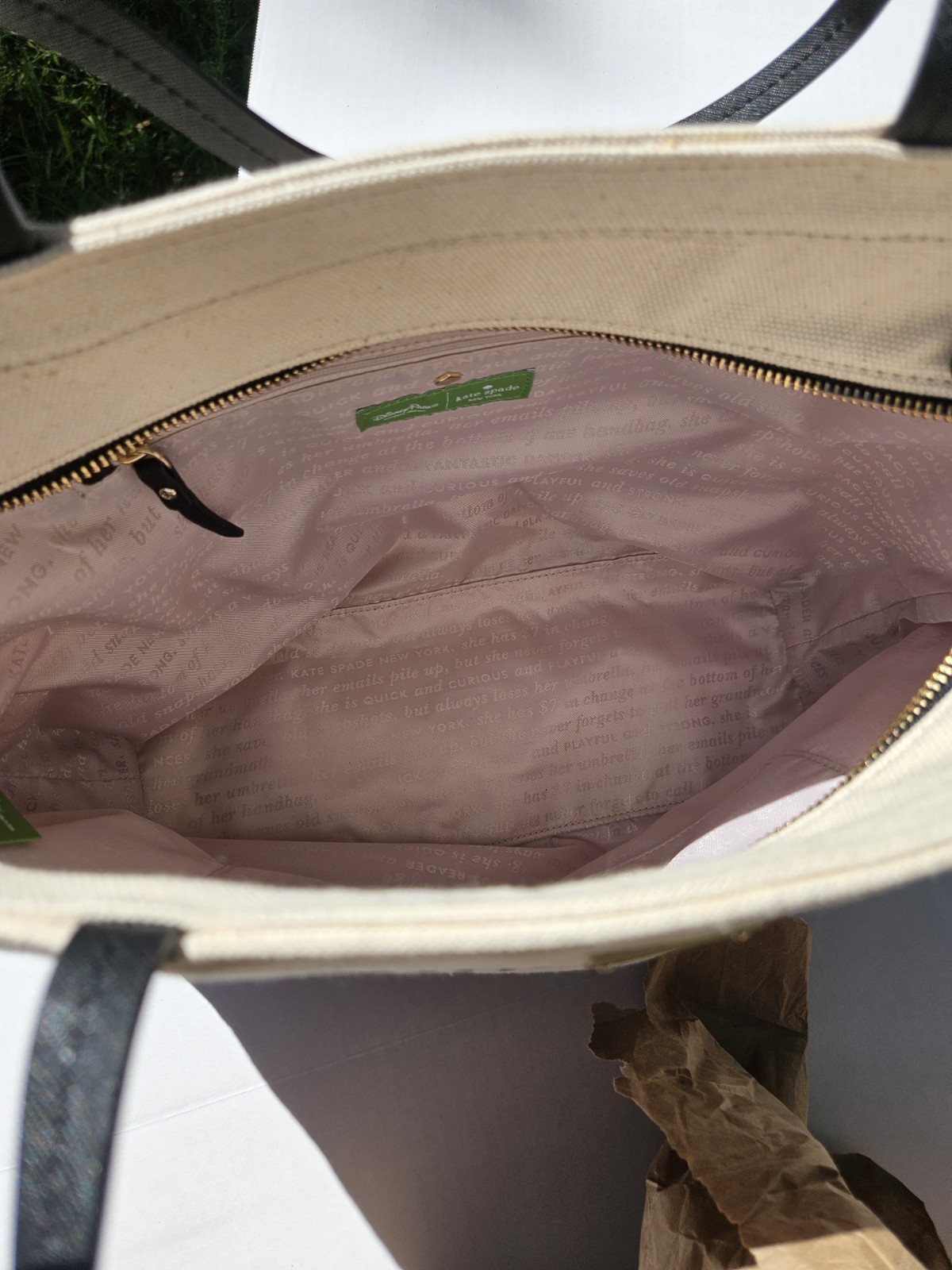 Kate Spade All You Need is Faith Trust Pixie Dust Disney Large Tote Purse...