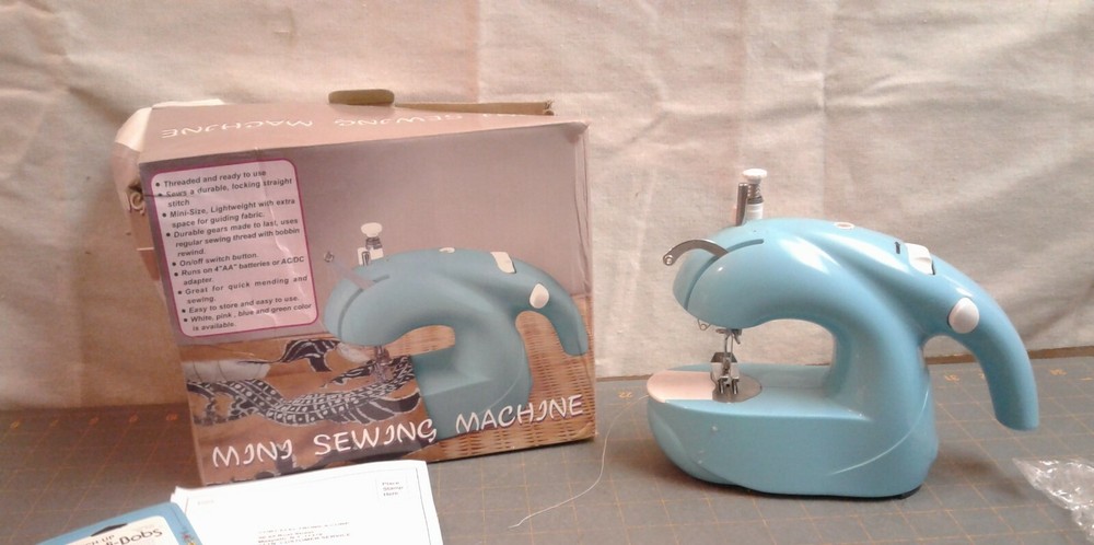 Mini Sewing Machine Blue Battery Powered