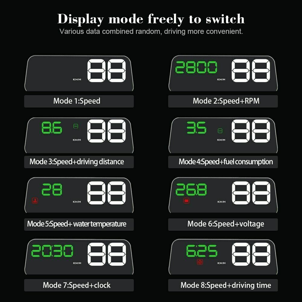 C500 Car HUD Head Up Display Speedometer Windshield Projector Diagnostic Tool