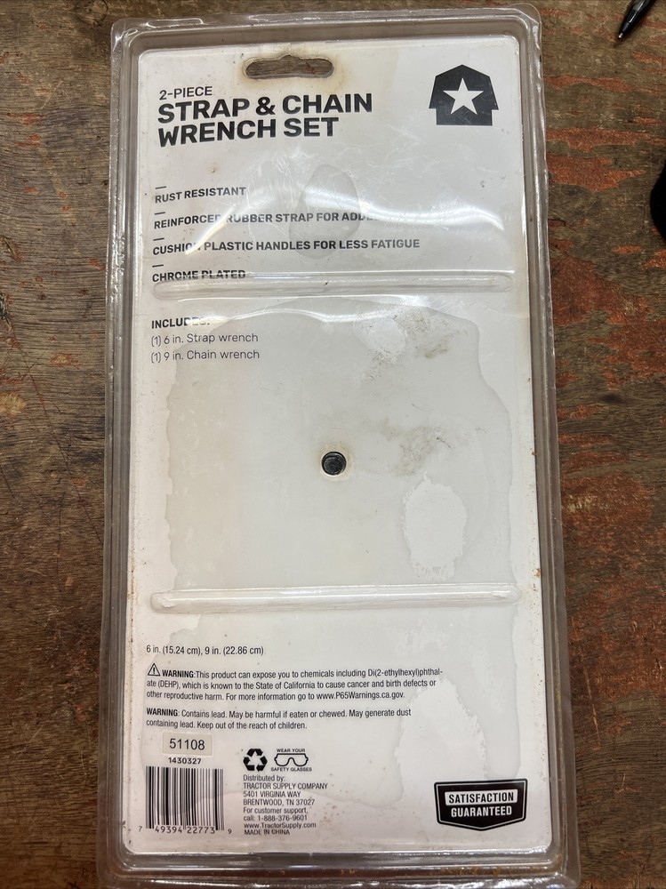 2pc Strap And Chain Wrench Set