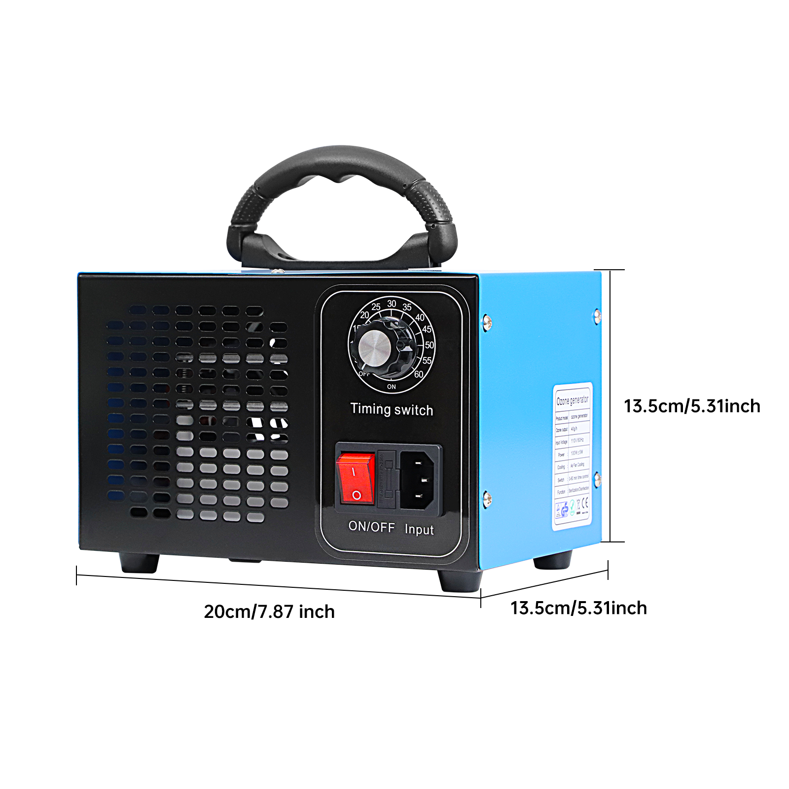 100V Air Purifier 40000mg/h Ozone Generator Machine Odor Ionizer Ozonator Timer