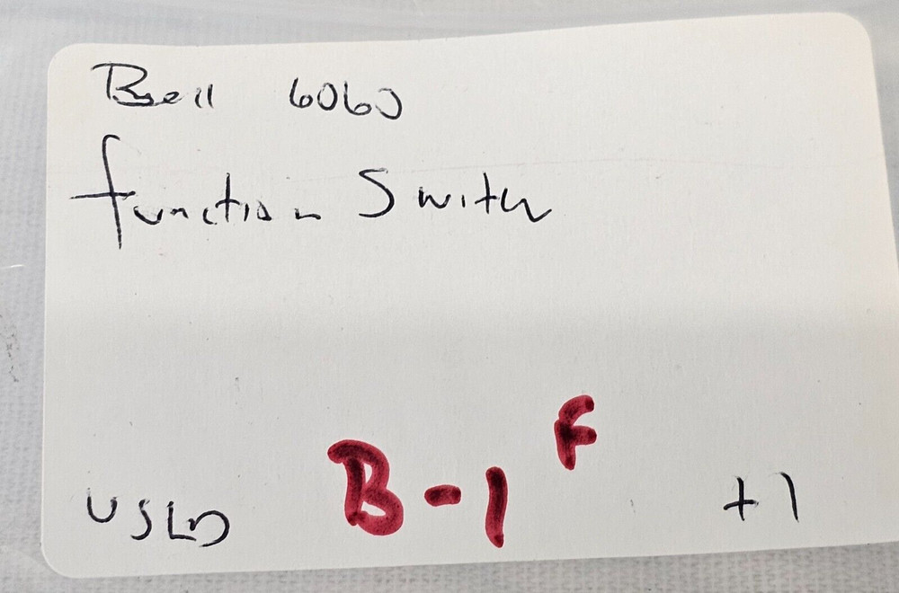 Bell Carillon 6060 Tube Amplifier Function Selector Toggle Switch Dial