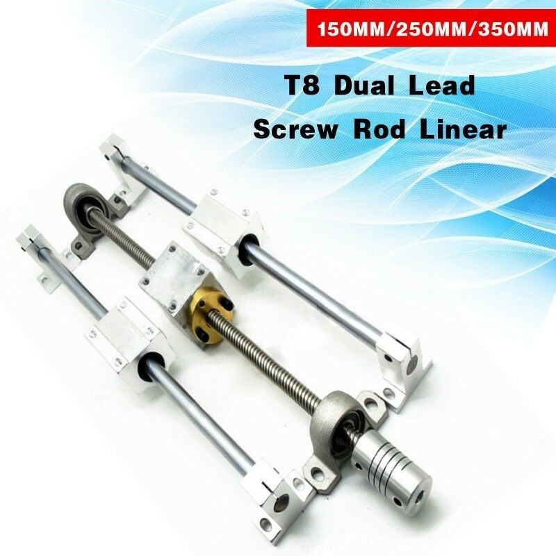 Enhanced Stability T8 Dual Screw Rod Linear Rail Support Guide Set Horizontal