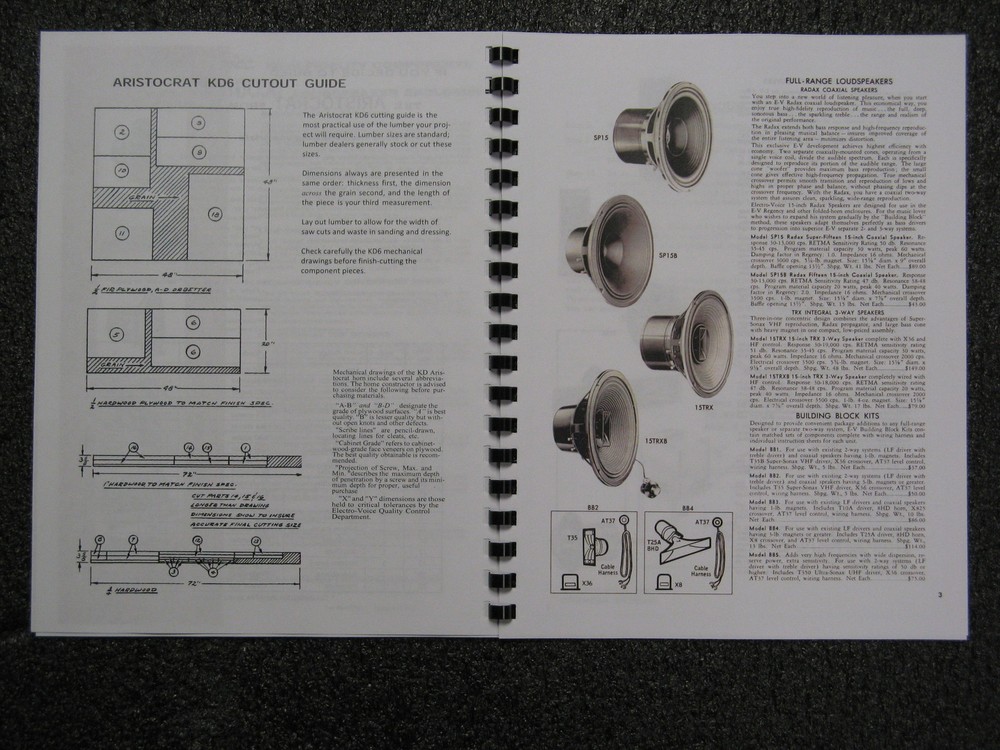 EV KD6 ARISTOCRAT EV SPEAKER PLANS