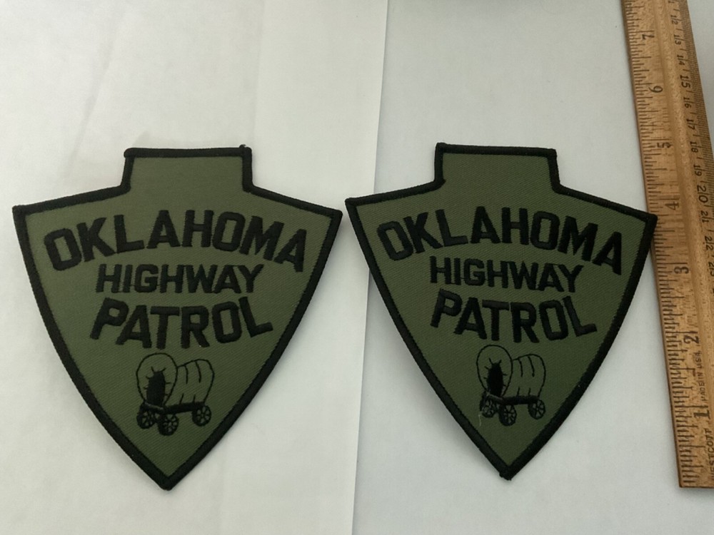 Oklahoma Highway Patrol Subdued collectable Patch Set 2 pieces