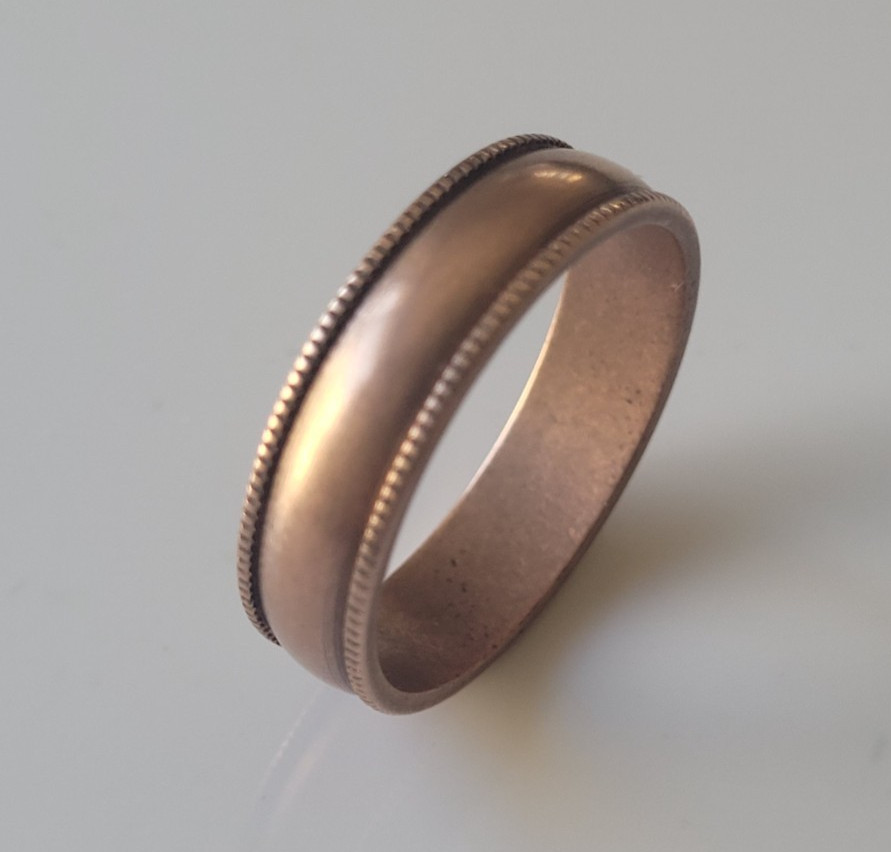 Pure Raw Copper Fluted Edge 6mm Band Ring Arthritis Therapy Solid Copper Ring