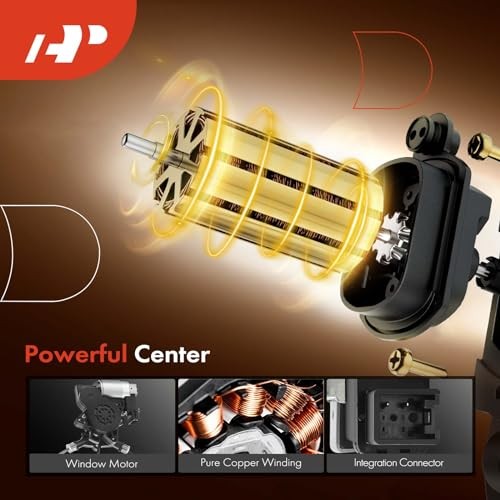 Front Right Power Window Regulator with 2-Pin Plug Motor Front Passenger Side