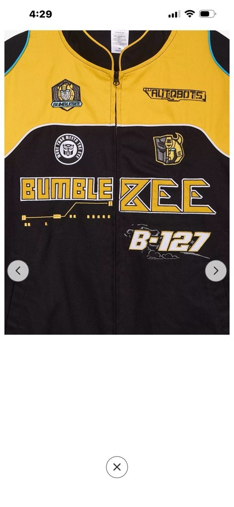 Transformers Bumblebee Racing Jacket Size Large - BoxLunch Exclusive