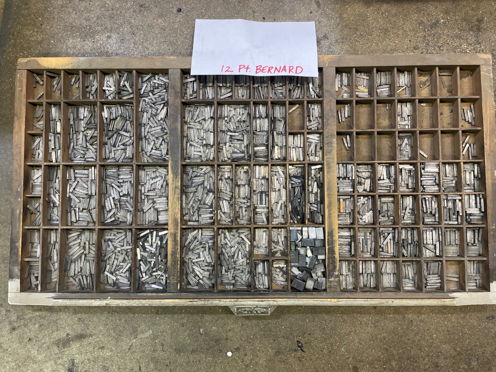 LETTERPRESS LEAD TYPE 12 pt. BERNARD